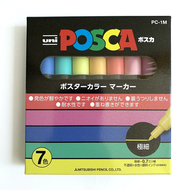 Set de 7 Posca PC - 1M - Pastel - ColorSwatch