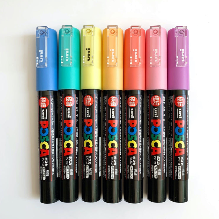Set de 7 Posca PC - 1M - Pastel - ColorSwatch