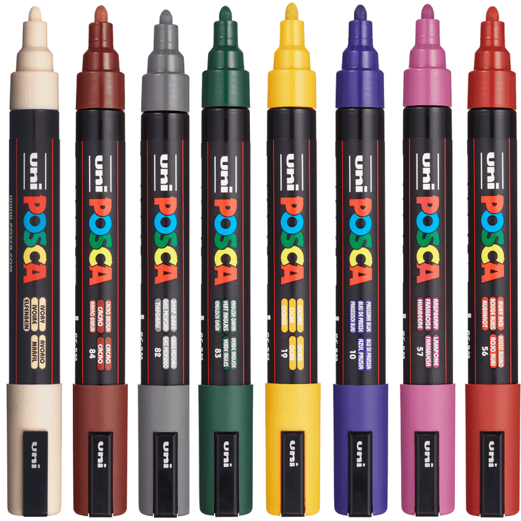 Set de 8 Posca PC - 5M - RETRO - ColorSwatch