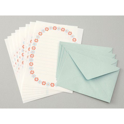 Set de Cartas y Sobres - Flores Azul - ColorSwatch