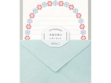 Set de Cartas y Sobres - Flores Azul - ColorSwatch