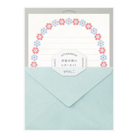 Set de Cartas y Sobres - Flores Azul - ColorSwatch