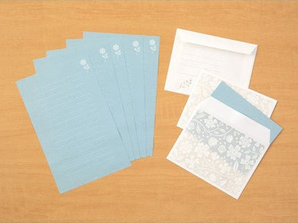 Set de Cartas y Sobres Translúcidos - Floral Celeste - ColorSwatch