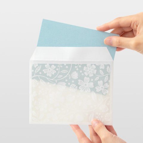 Set de Cartas y Sobres Translúcidos - Floral Celeste - ColorSwatch