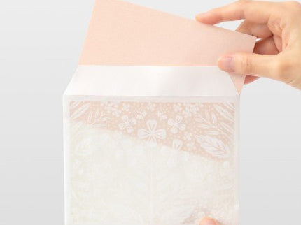 Set de Cartas y Sobres Translúcidos - Floral Rosado - ColorSwatch