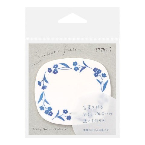 Sticky Notes Transparentes - Flores Azules - ColorSwatch