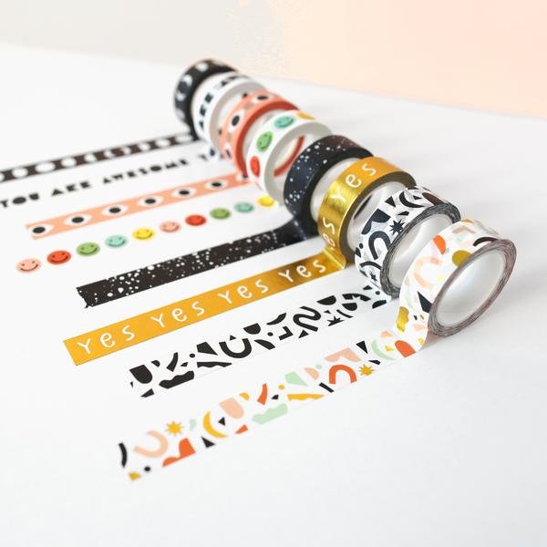 Washi Tape - Confetti Colors & Gold - ColorSwatch