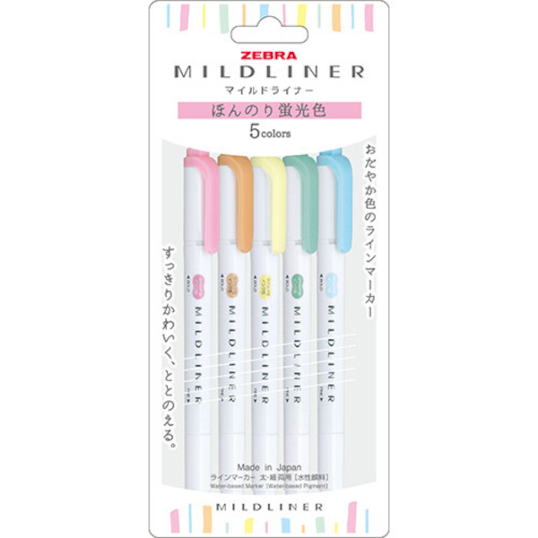 Mildliner - Set 5 - Mild & Fluorescent